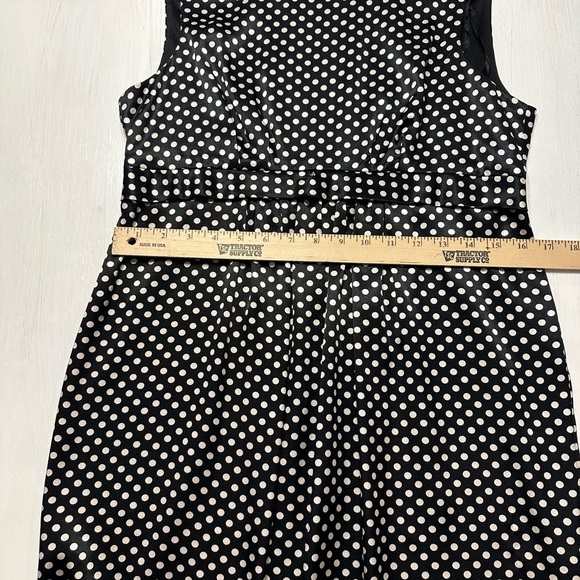 Jessica Howard Petite Black & White Polka Dot Sheath Dress - Size 10P - Picture 3 of 8